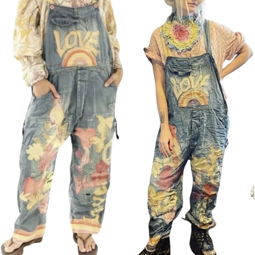Brand new with tag!  embroidered Love Applique Overalls 033 by Magnolia Pearl.